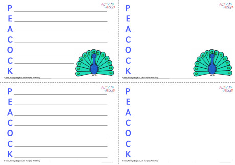 Peacock Acrostic Poem Printable