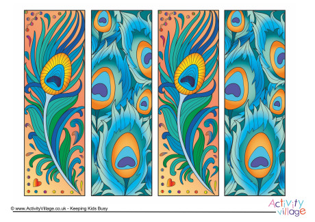 Peacock Feathers Bookmarks
