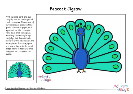Peacock Printable Jigsaw Peacock Printable Jigsaw