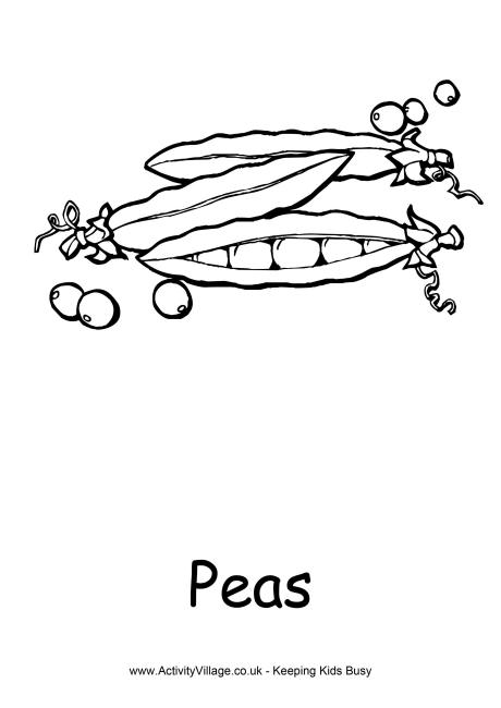 Peas Colouring Page