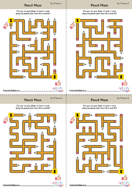 Pencil mazes set 2 Pencil mazes set 2