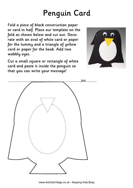 Penguin card template Penguin card template