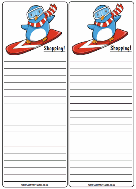 Penguin shopping list
