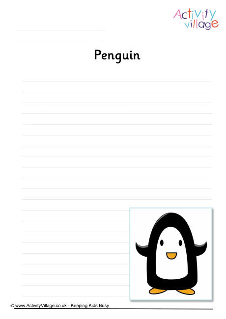 Penguin Writing Page