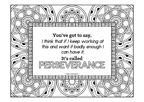 Perseverance Colouring Page