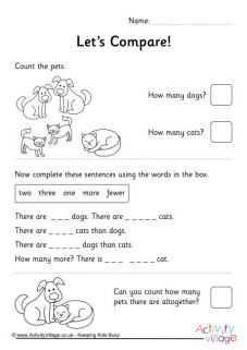 Pet Animal Maths Activities