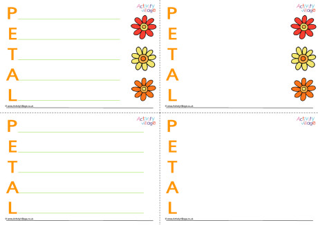 Petal Acrostic Poem Printable