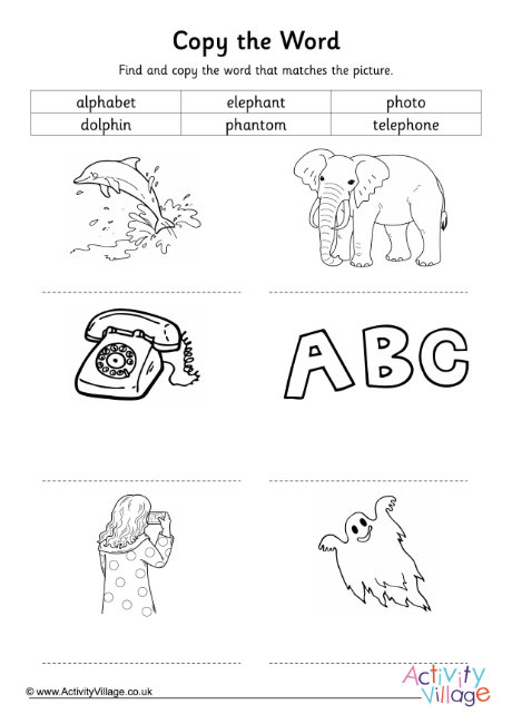Ph Digraph Copy The Word