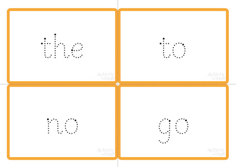 Phase Two tricky word cards - tracing - dots