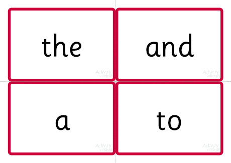Phase Six word cards - 100 High Frequency Words in order