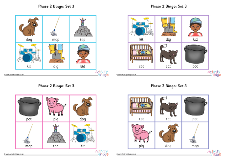 Phonics Phase 2 Set 3 Bingo Game Phonics Phase 2 Set 3 Bingo Game
