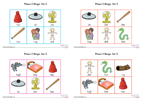 Phonics Phase 2 Set 5 Bingo Game Phonics Phase 2 Set 5 Bingo Game