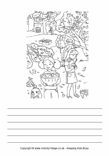 Picking apples story paper