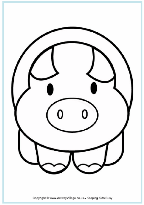 Pig colouring page