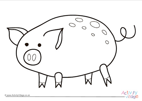 Pig colouring page 5