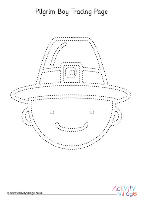 Pilgrim Boy Tracing Page