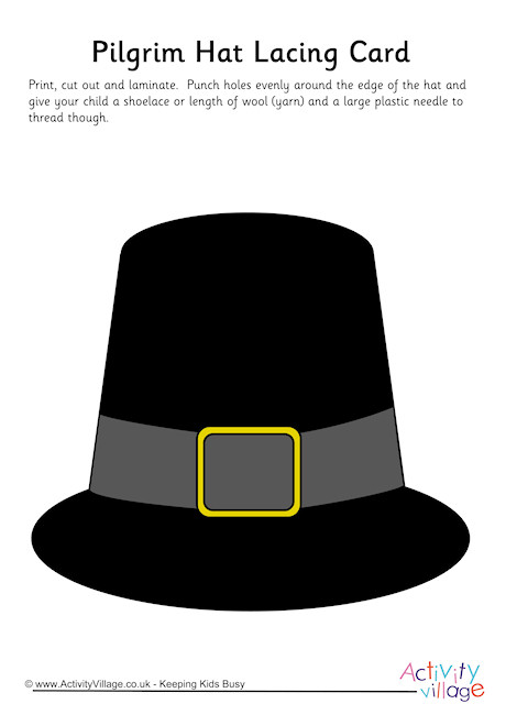 Pilgrim Hat Lacing Card