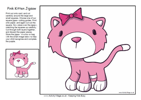 Pink kitten jigsaw Pink kitten jigsaw