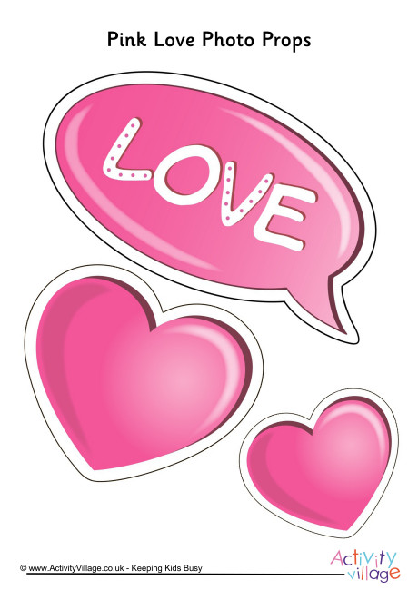Pink love photo props