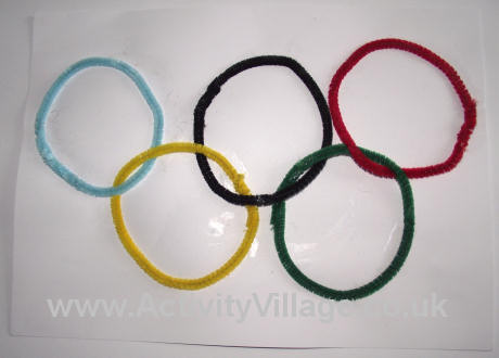 Pipe cleaner Olympic ring collage