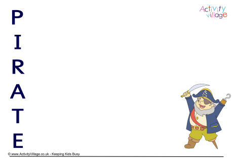 Pirate Acrostic Poem Printable 1