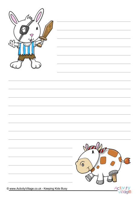 Pirate Animals Writing Paper