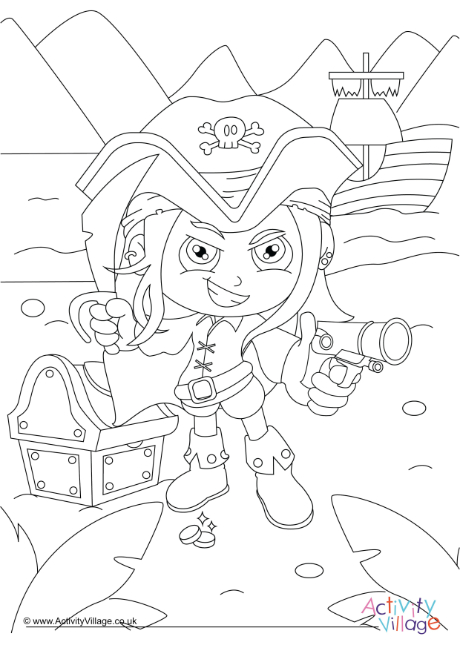Pirate colouring page 7