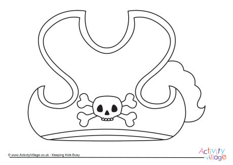 Pirate hat colouring page Pirate hat colouring page