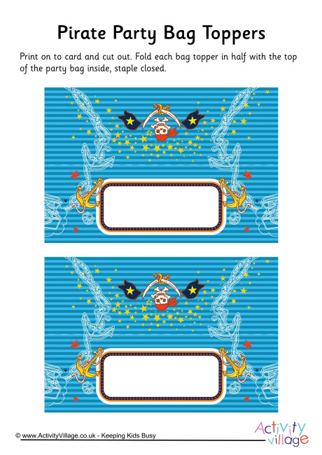Pirate Party Bag Toppers Pirate Party Bag Toppers