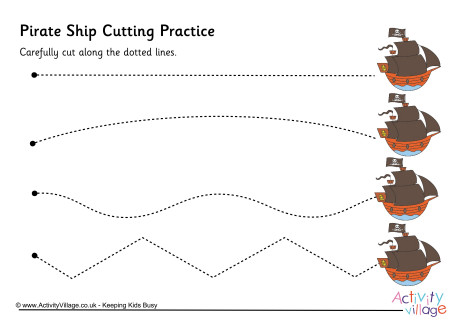 Pirate Ship Cutting Practice