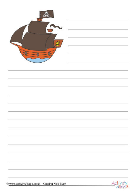 Pirate Ship Writing Paper 2