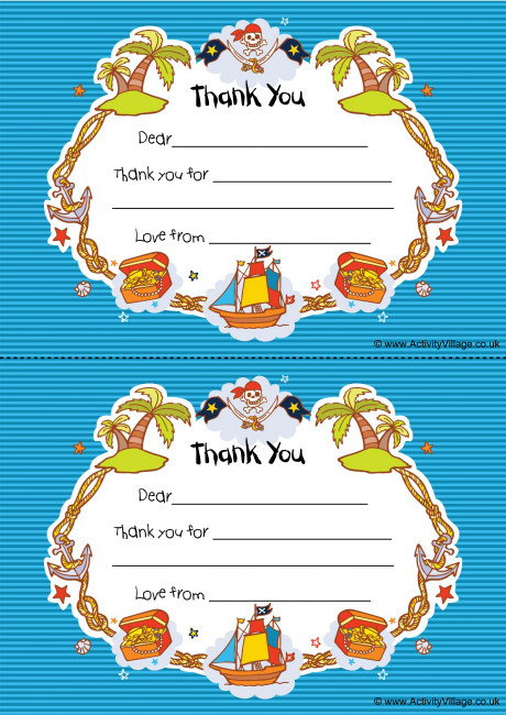 Pirate Thank You Notes