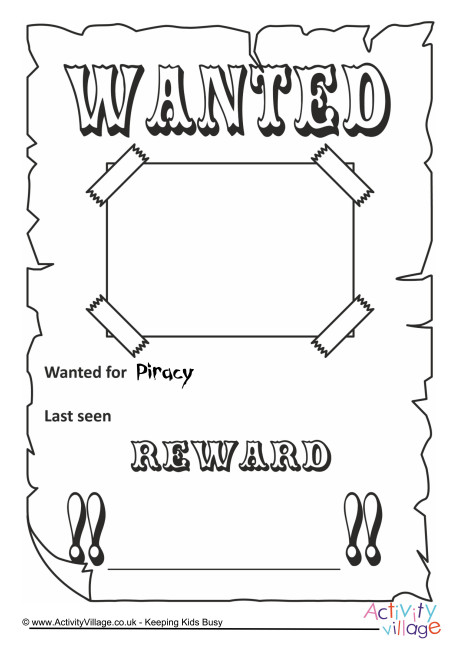 Pirate Wanted Poster Template