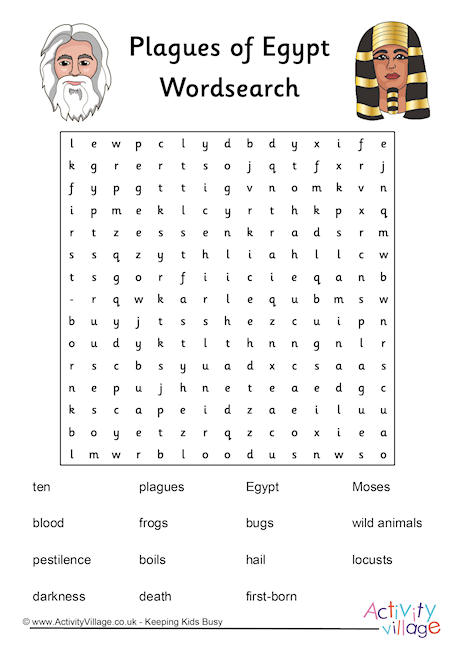 Plagues of Egypt word search