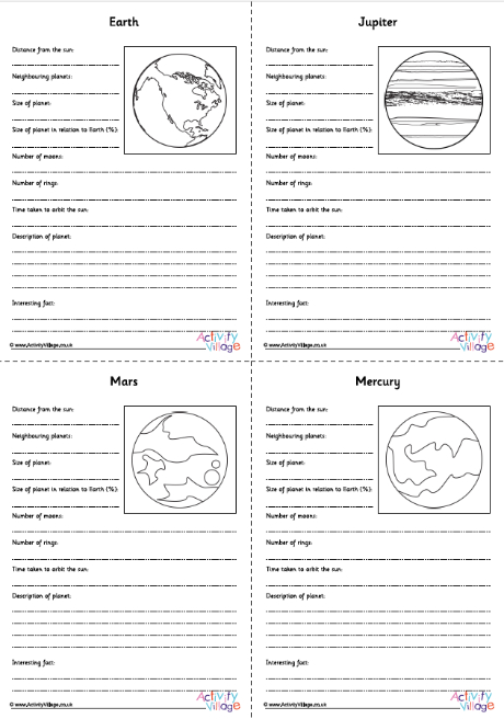 Planet fact files