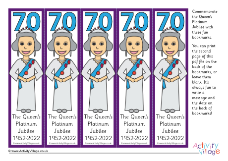Platinum Jubilee bookmarks Platinum Jubilee bookmarks