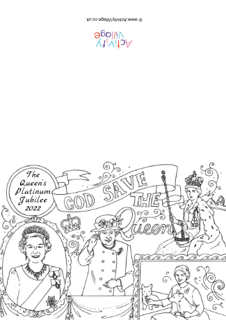 Platinum Jubilee colouring card