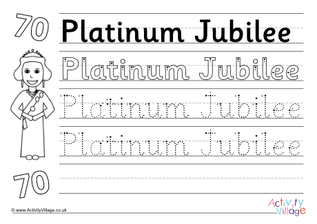 Platinum Jubilee handwriting worksheet