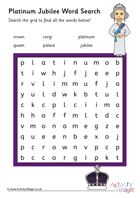 Platinum Jubilee word search 1