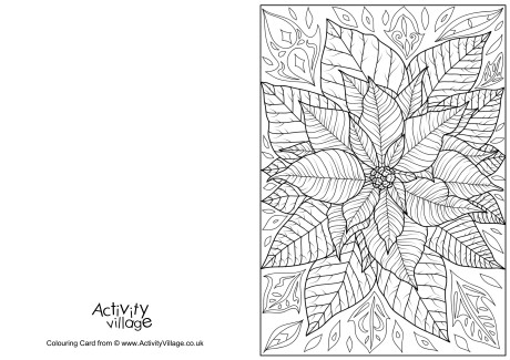 Poinsettia Colouring Card