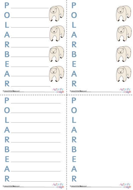 Polar Bear Acrostic Poem Printable