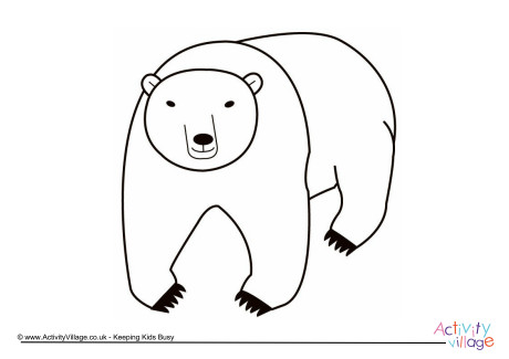Polar bear colouring page 2