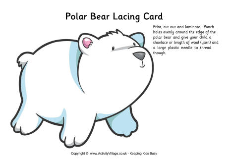 Polar Bear lacing card