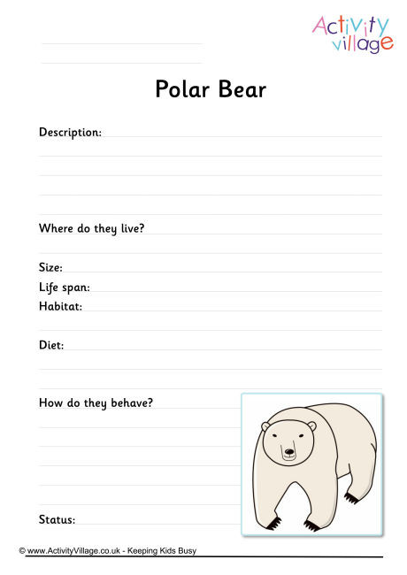 Polar Bear Worksheet
