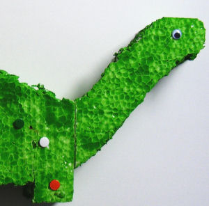 Polystyrene dinosaur craft - detail