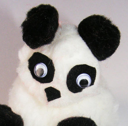 Pom pom panda close up