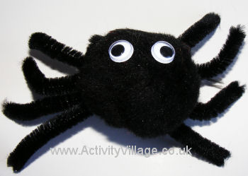 Pompom spider craft