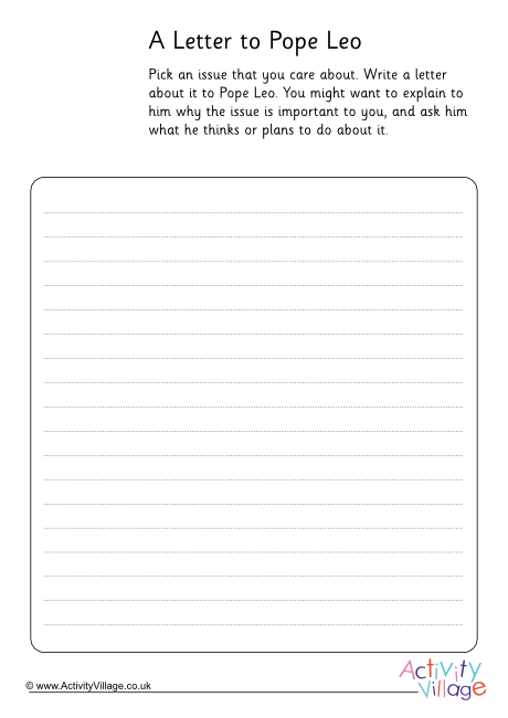 Pope Leo letter worksheet