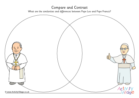 Pope Leo Pope Francis Compare and Contrast Worksheet 1