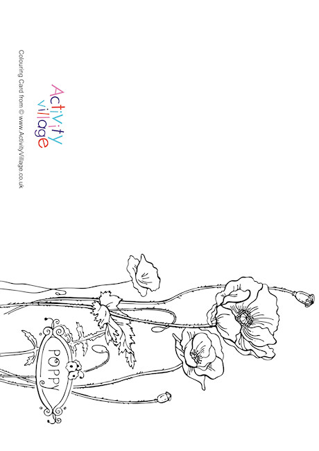 Poppy Colouring Card